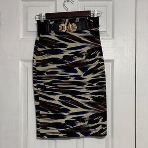 Abstract Pattern Pencil Skirt